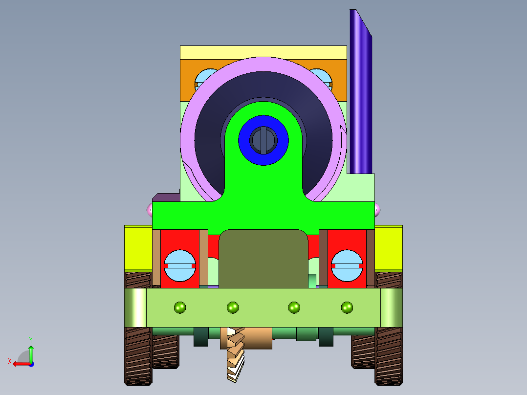 齿轮传动混凝土搅拌车玩具后视图