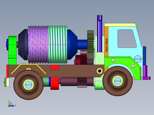 齿轮传动混凝土搅拌车玩具左视缩略图