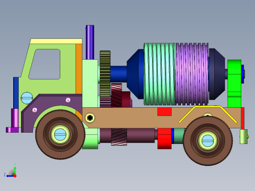 齿轮传动混凝土搅拌车玩具右视缩略图