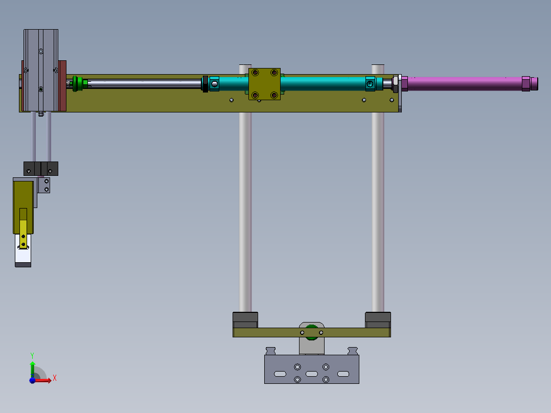 直线抓取机构前视图