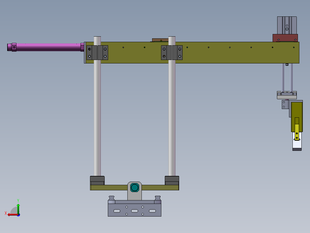 直线抓取机构后视图