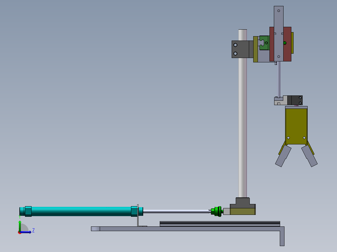 直线抓取机构左视图