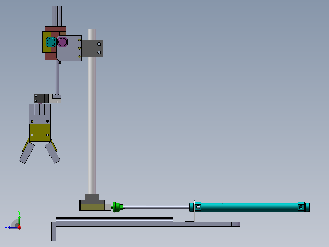 直线抓取机构右视图