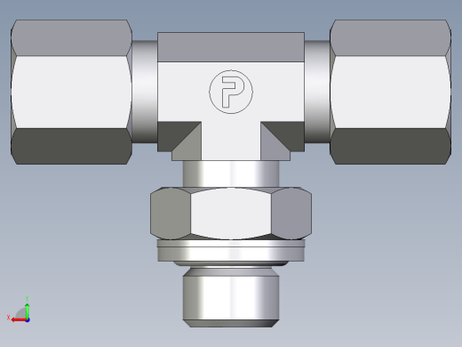 卡套式工业通用硬管接头EO_Adjustable_locknut_branch_tee_TEE06ZSRCF后视缩略图