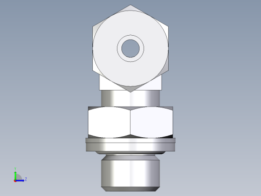 卡套式工业通用硬管接头EO_Adjustable_locknut_branch_tee_TEE06ZSRCF左视缩略图