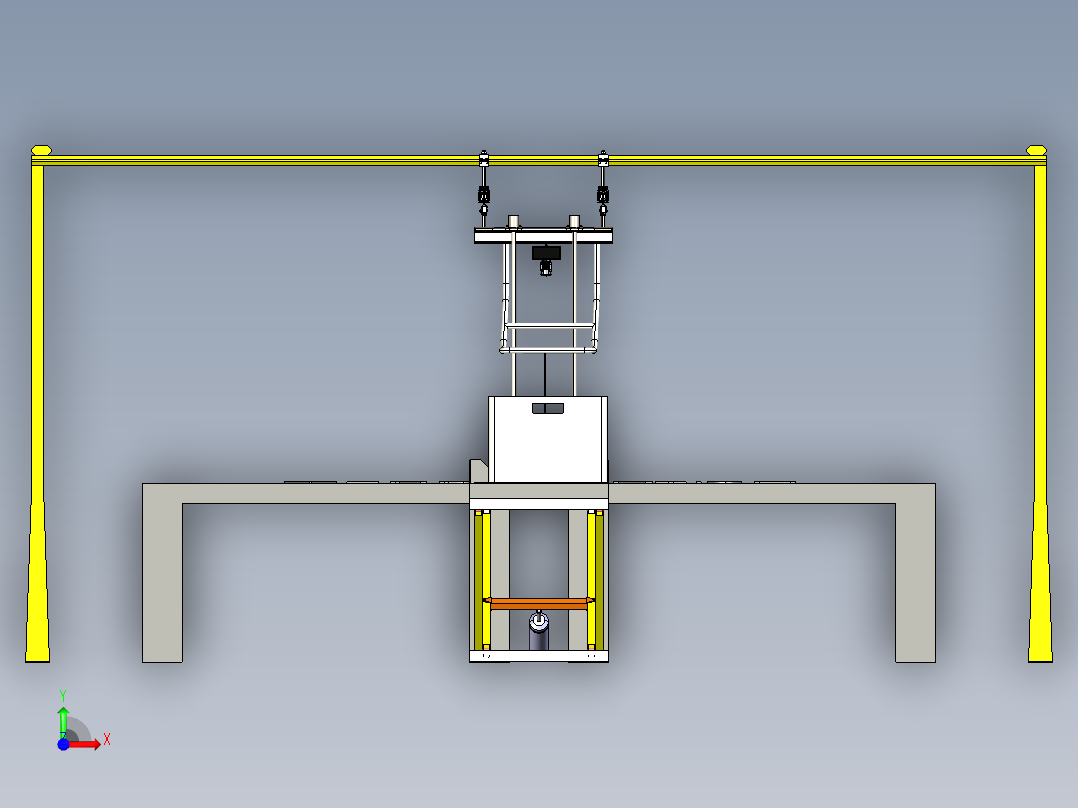 双梁桥式起重机前视图