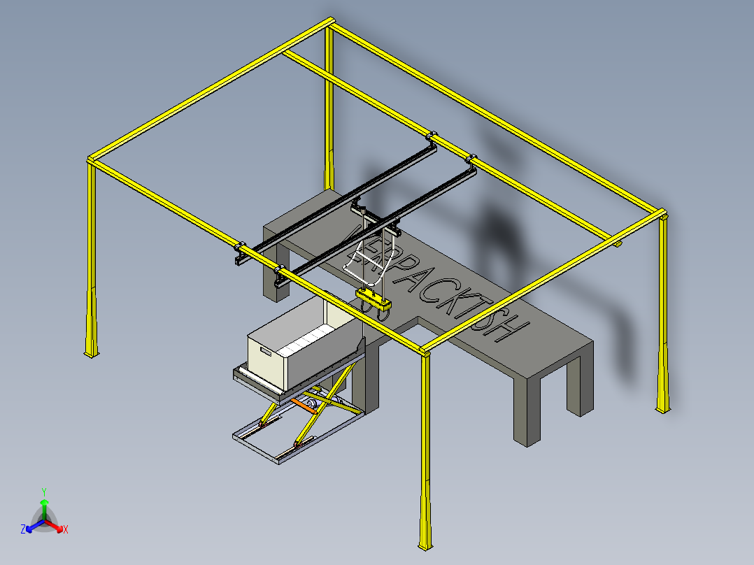 双梁桥式起重机正等轴测图