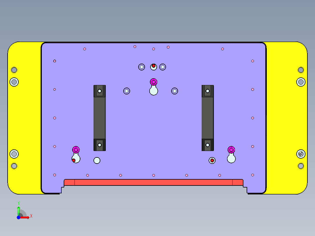 N500-T0P-笔记本CNC工装夹具三维模型CNC5前视图
