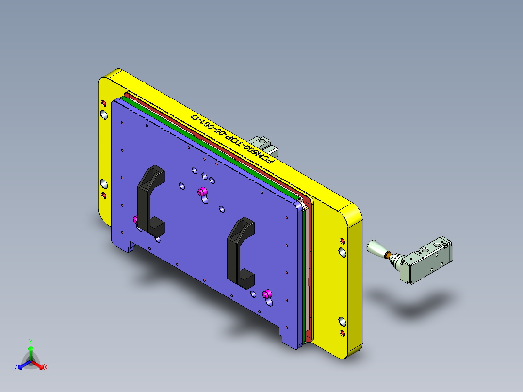 N500-T0P-笔记本CNC工装夹具三维模型CNC5正等轴测图