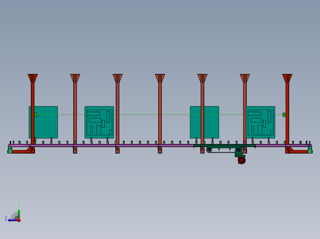 悬挂链输送线sw18可编辑右视图