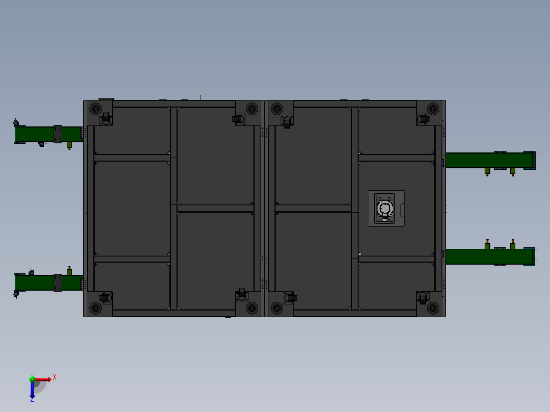 双工位贴胶折弯设备sw18俯视图