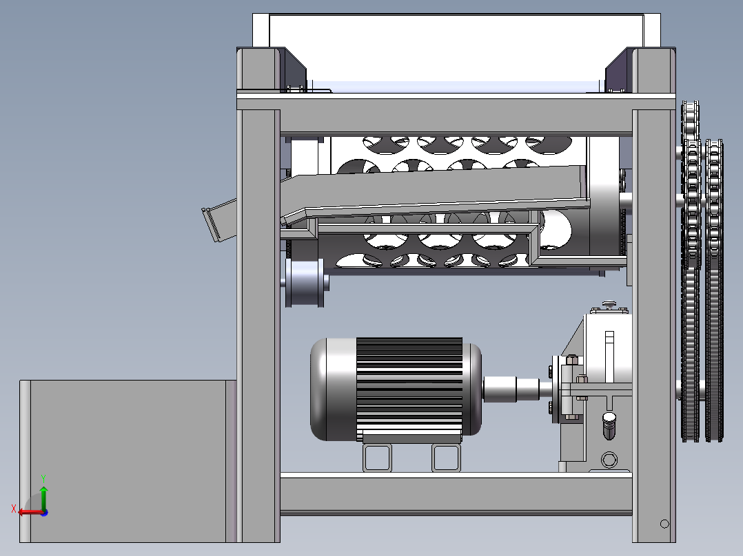 橙子滚筒式分级机设计分选机3D+CAD装配图 零件图后视图