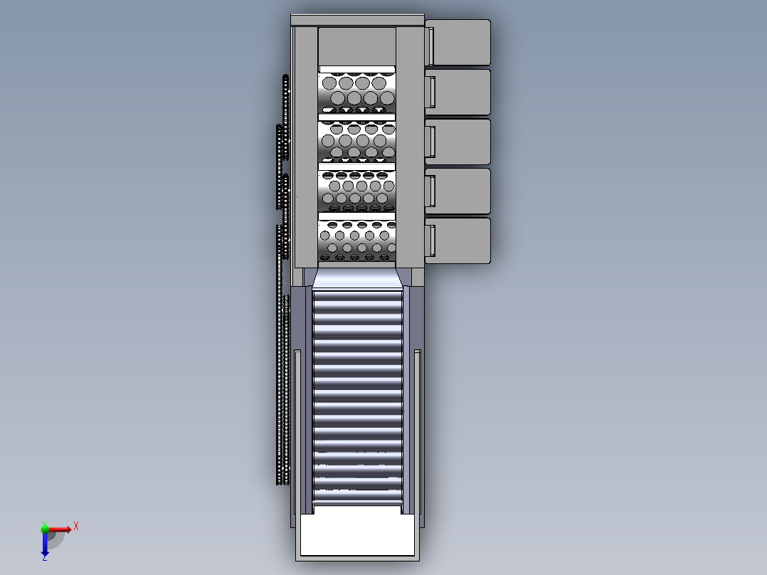 橙子滚筒式分级机设计分选机3D+CAD装配图 零件图俯视图