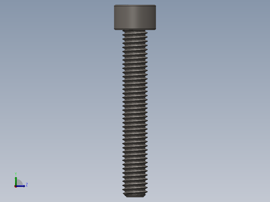 Screw_DIN_912_M6x40F_A2.SLDPRT公制内六角螺钉左视图
