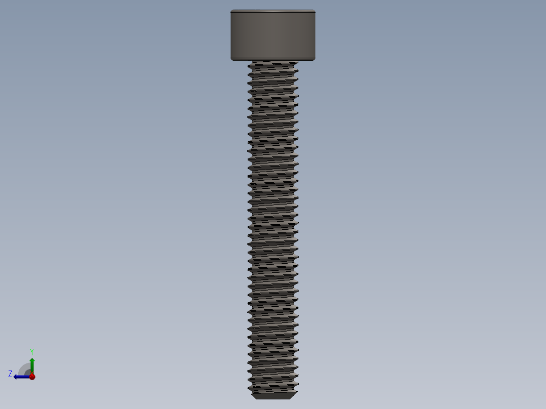 Screw_DIN_912_M6x40F_A2.SLDPRT公制内六角螺钉右视图
