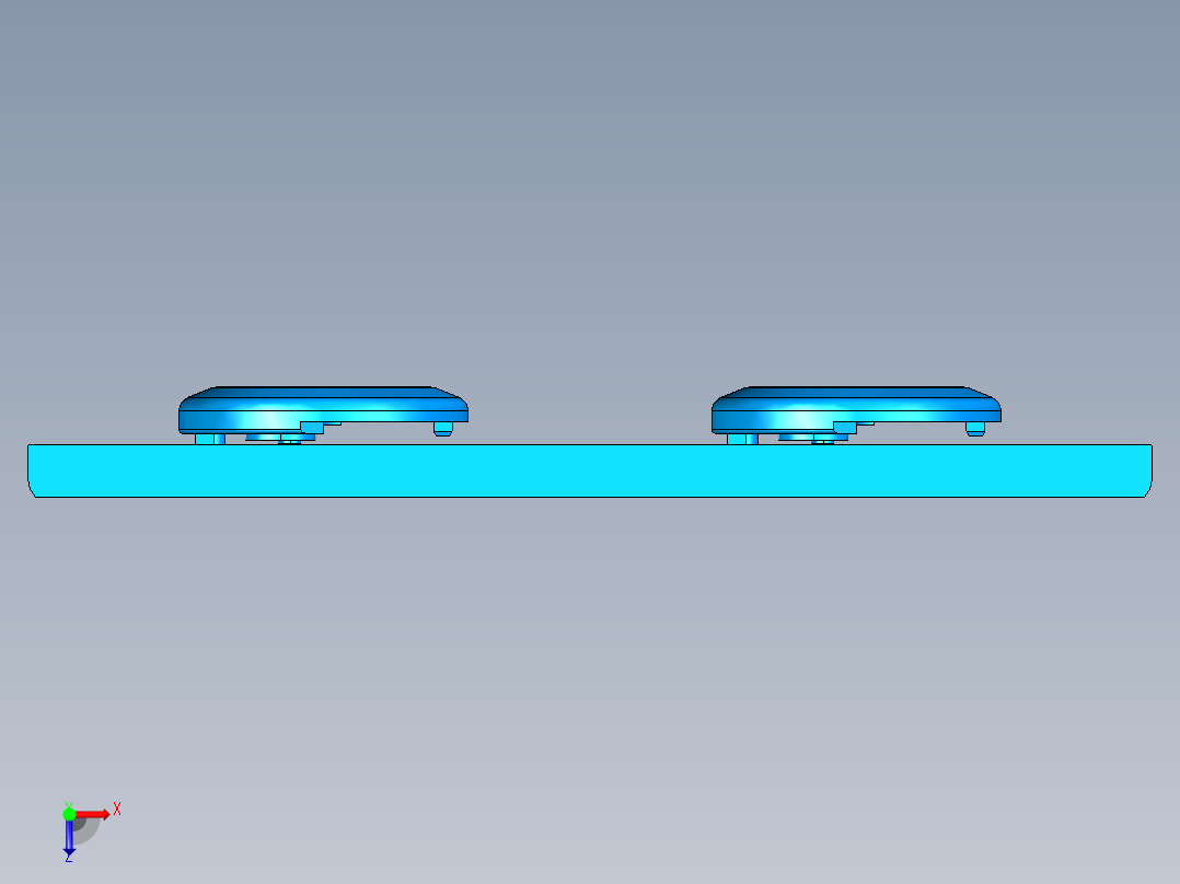 电脑摄像头保护盖铣内腔+落料UG编程程序模型俯视图