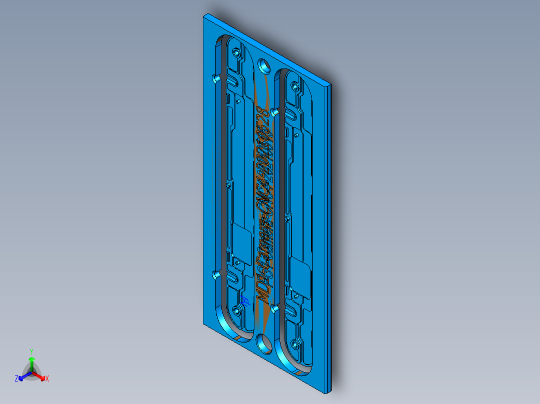 电脑摄像头保护盖铣内腔+落料UG编程程序模型正等轴测图