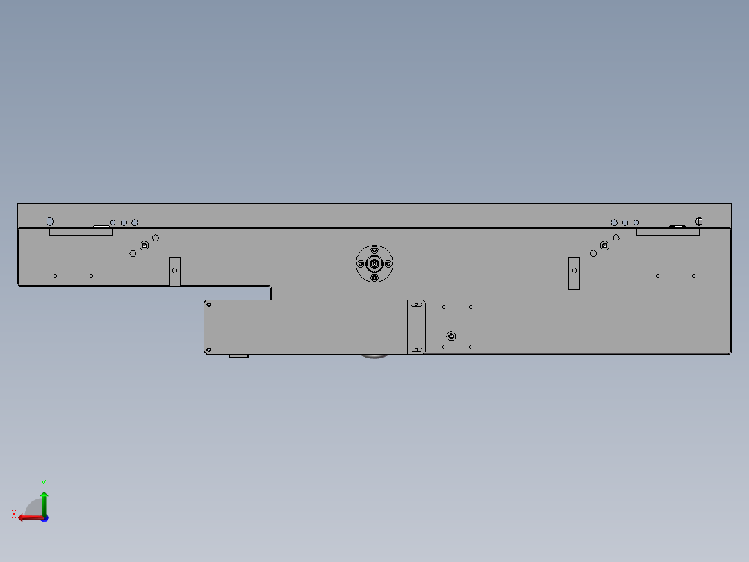 0.79米0.15米双皮带输送机构后视图