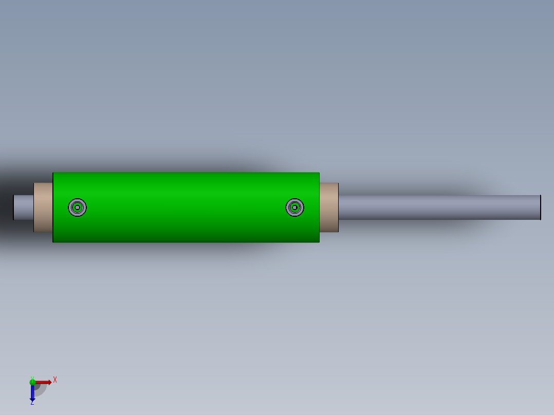 螺纹型液压缸（带双杆 - 双作用）70x30x220 mm俯视图