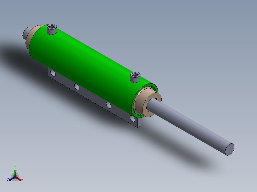 螺纹型液压缸（带双杆 - 双作用）70x30x220 mm正等轴测图