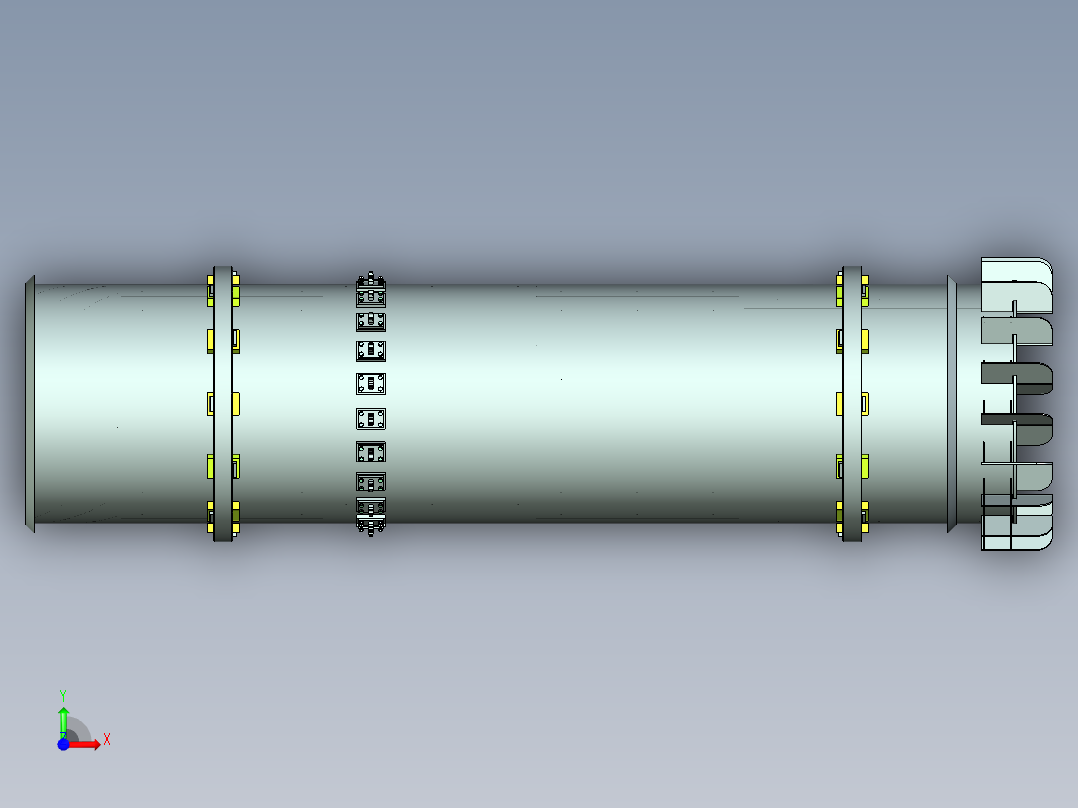A2004703-沥青厂的干燥滚筒前视图