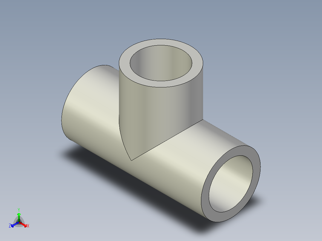 B3004564-等径三通管 0.5 英寸主视图