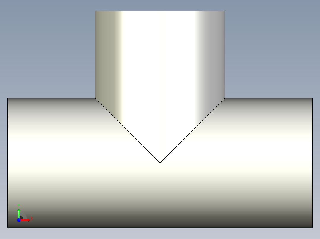 B3004564-等径三通管 0.5 英寸前视图
