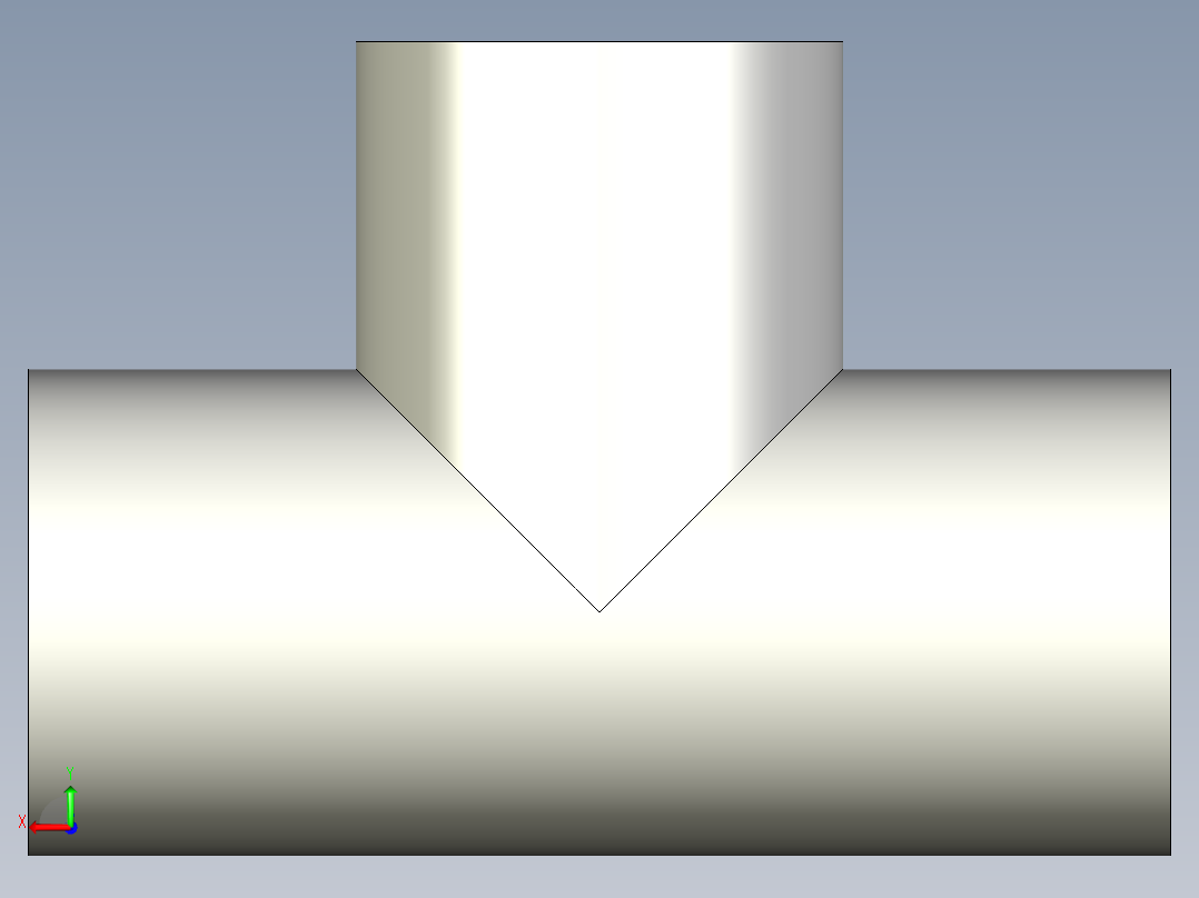 B3004564-等径三通管 0.5 英寸后视图
