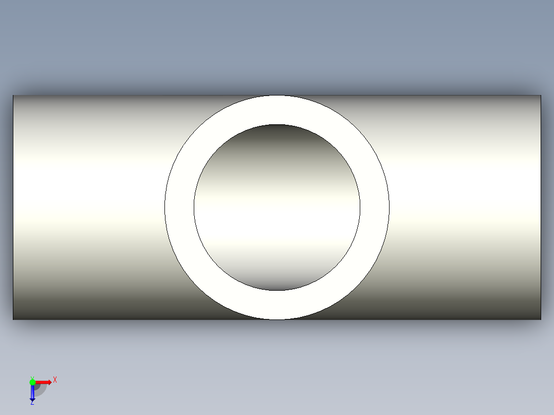 B3004564-等径三通管 0.5 英寸俯视图
