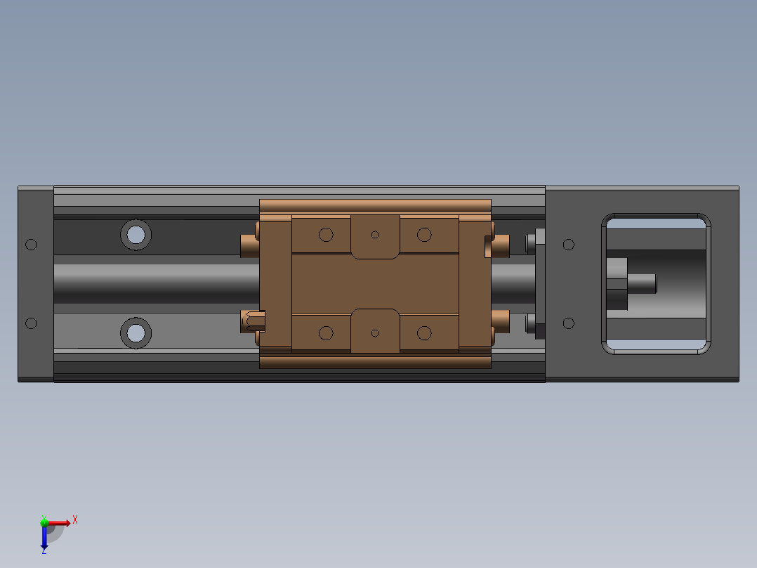 丝杆模组 上银 KK6010C-150A1-F0俯视图