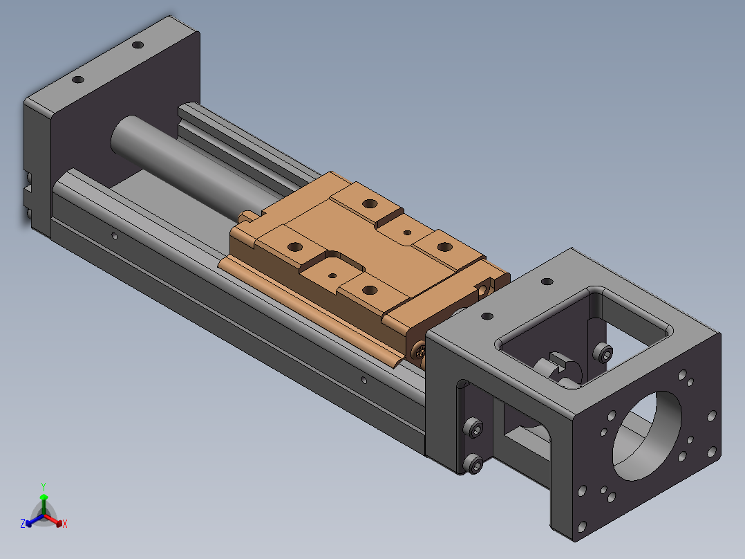 丝杆模组 上银 KK6010C-150A1-F0正等轴测图