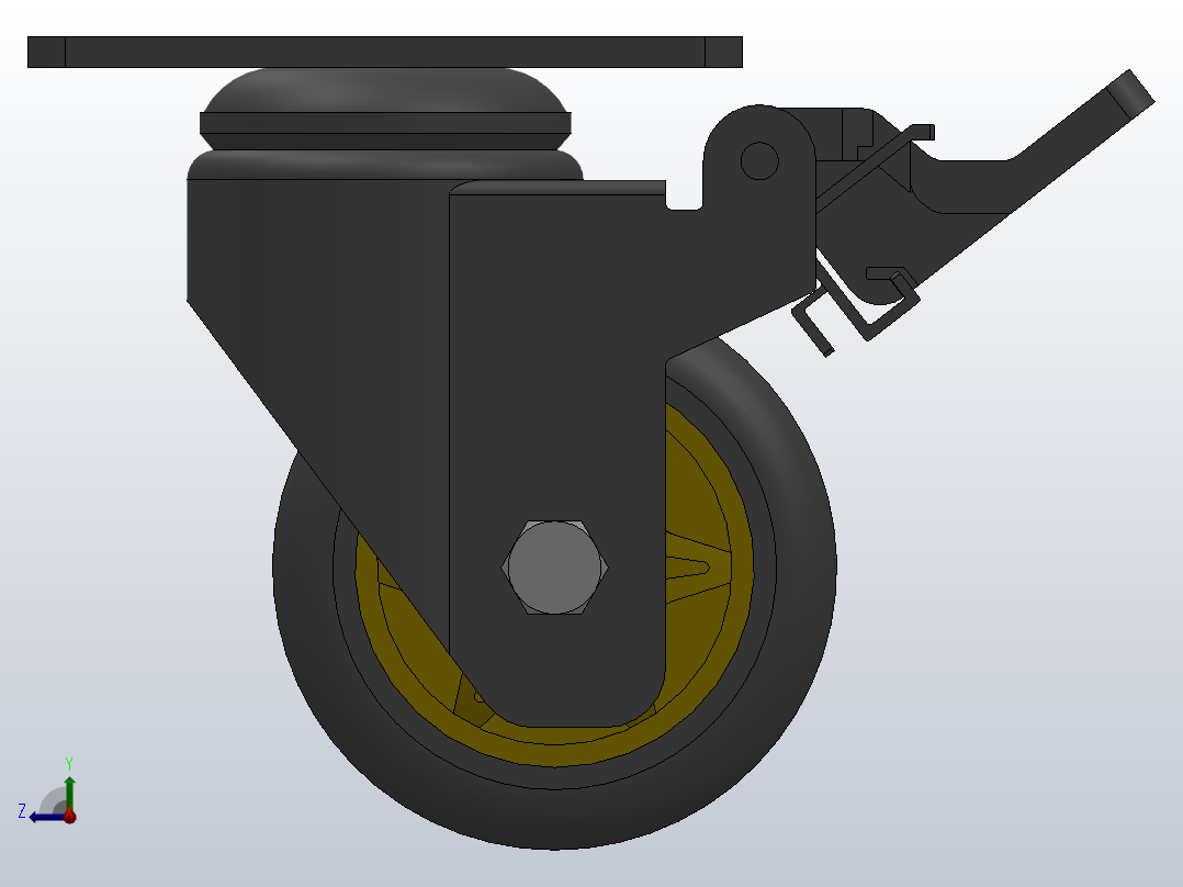 Z11-01C-075-402B中型轮[B11-01-075-402B]脚轮右视图