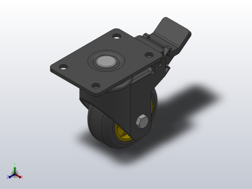 Z11-01C-075-402B中型轮[B11-01-075-402B]脚轮正等轴测缩略图