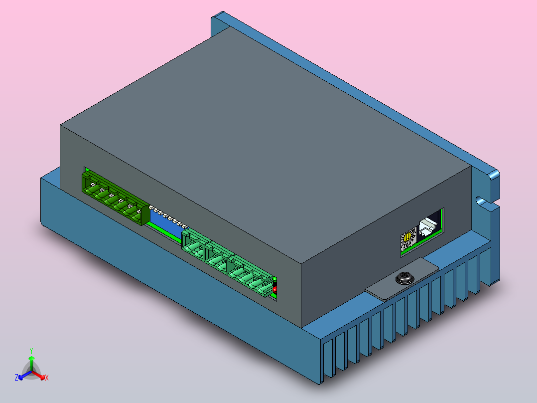 数字步进电机与驱动器DMA882S-IO-3D图纸正等轴测图