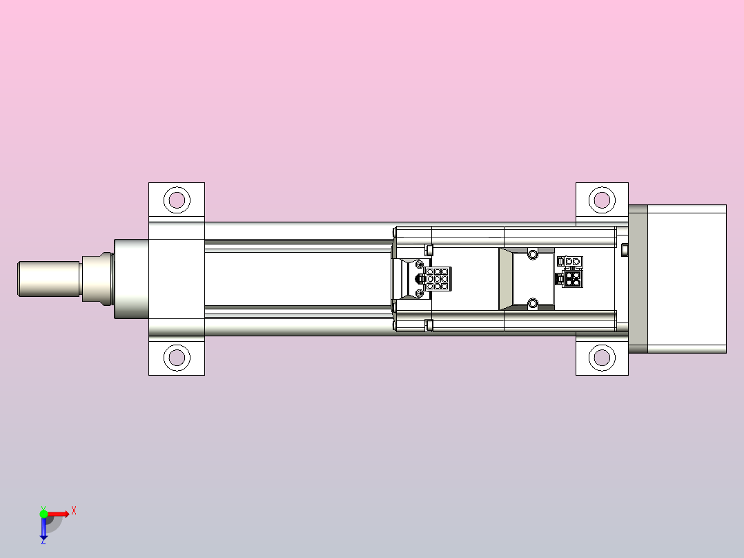 轻载电动缸TPA-ESR50-1610C-L100-MR-LB-W-P40-C3俯视图