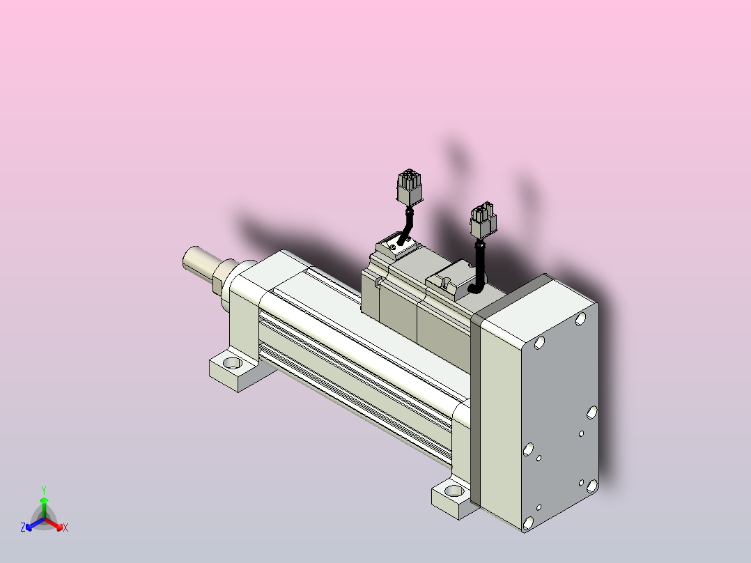 轻载电动缸TPA-ESR50-1610C-L100-MR-LB-W-P40-C3正等轴测图