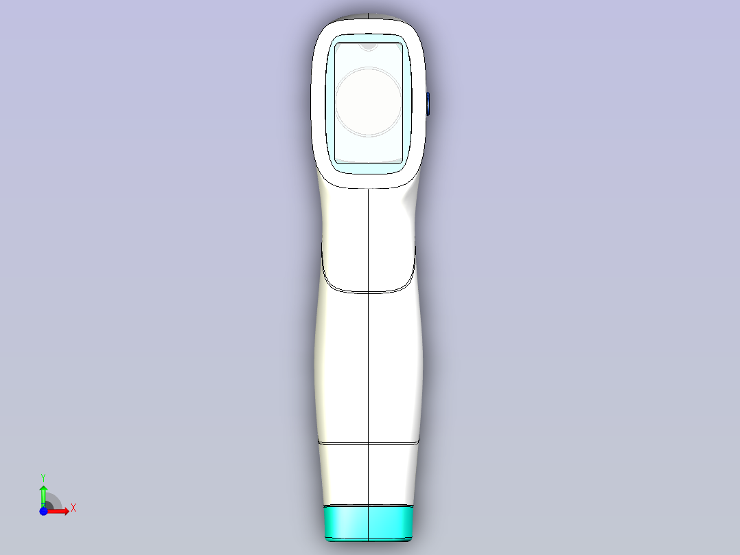医用额温枪测温枪3D模型前视图