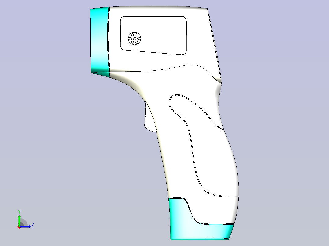 医用额温枪测温枪3D模型左视图