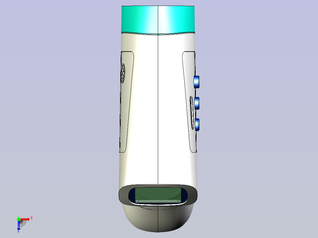 医用额温枪测温枪3D模型俯视图