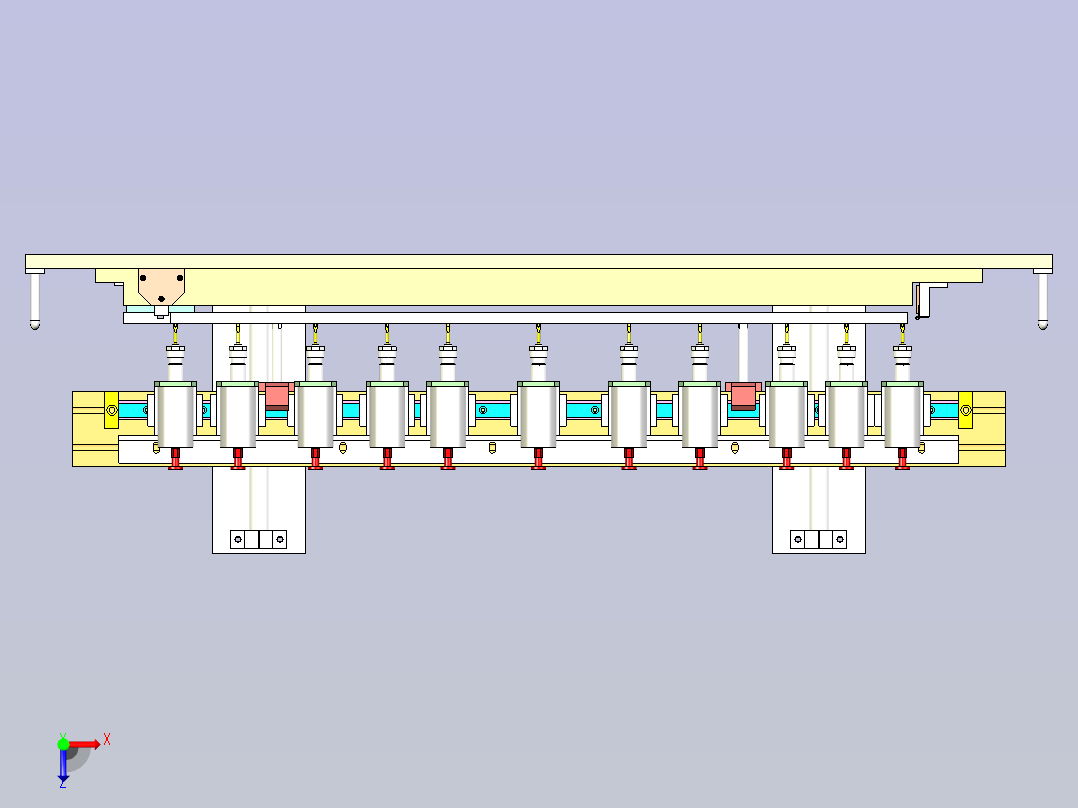 自动钻孔机俯视图