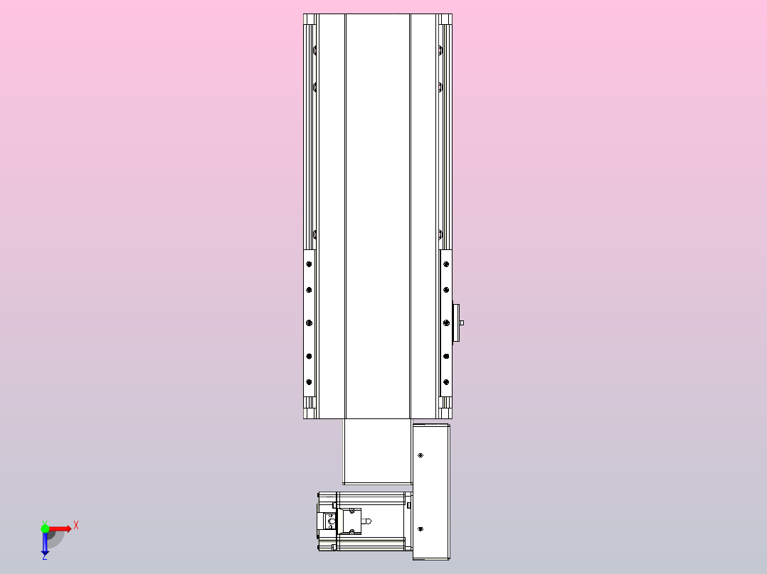 皮带直线轴半封闭可选导轨TPA-HNB-202D-140-L200-MR-C-P75-N3俯视图