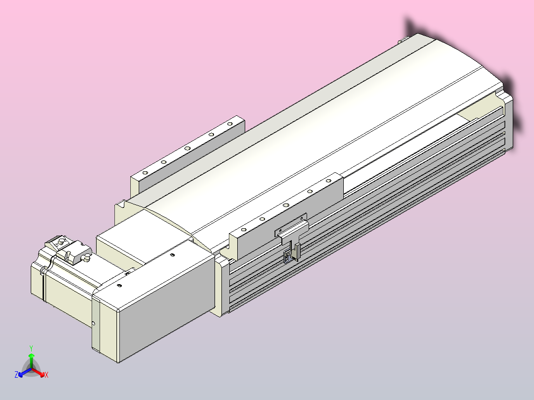 皮带直线轴半封闭可选导轨TPA-HNB-202D-140-L200-MR-C-P75-N3正等轴测图