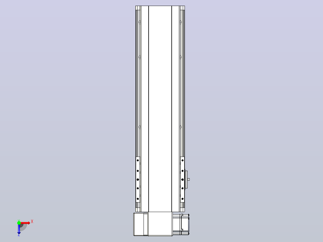 皮带直线轴半封闭可选导轨TPA-HNB-140D-120-L350-LP-C-P40-N3俯视图