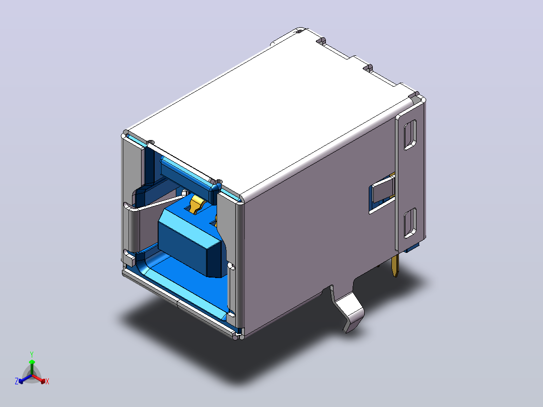 USB30typeBMOLEXportUSBB型接口正等轴测图