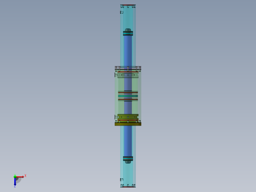 一种液驱增压缸设计（SW+CAD+说明书）俯视缩略图