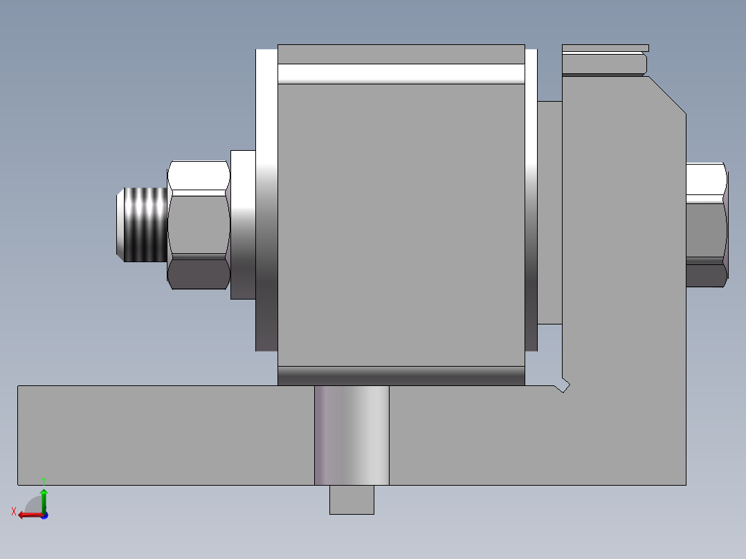 微电机壳铣平面夹具后视图