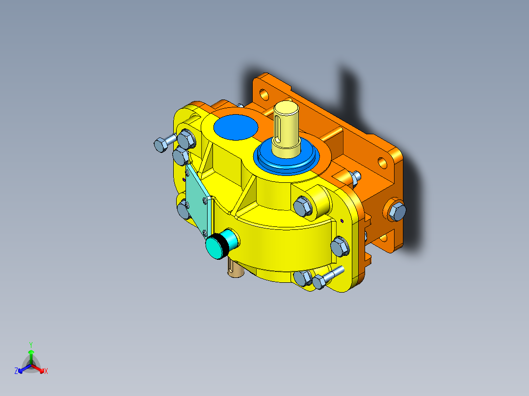 一级减速器正等轴测图