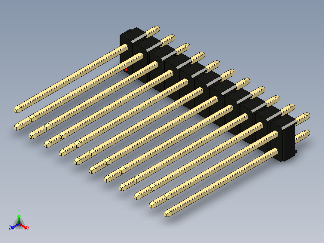 彩色公头100mil（2.54mm）系列-DS1021_black_2x11p_100mil_Type19_rev1.0