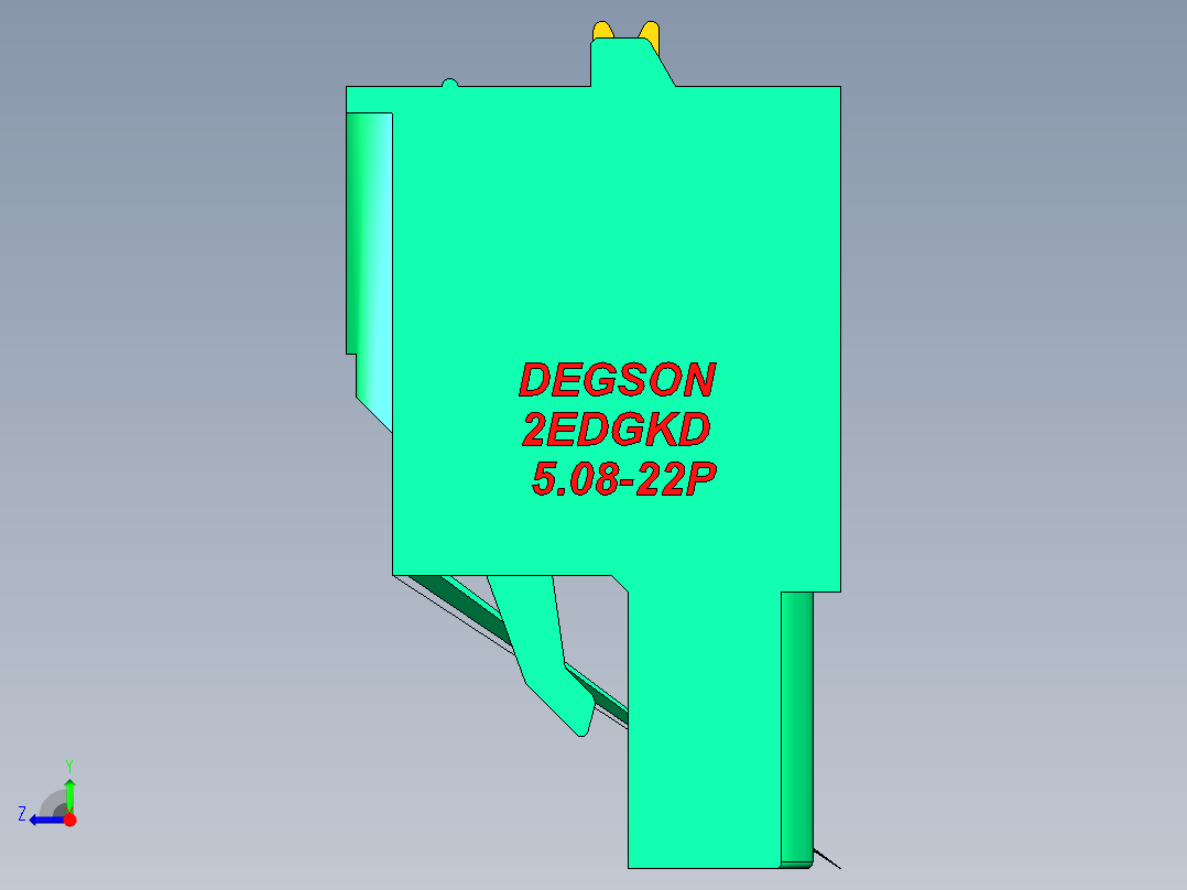 DEGSON 2EDG 系列 5.08mm 可插拔接线端子组-2EDGKD-5.08-22P-14-00AH右视图