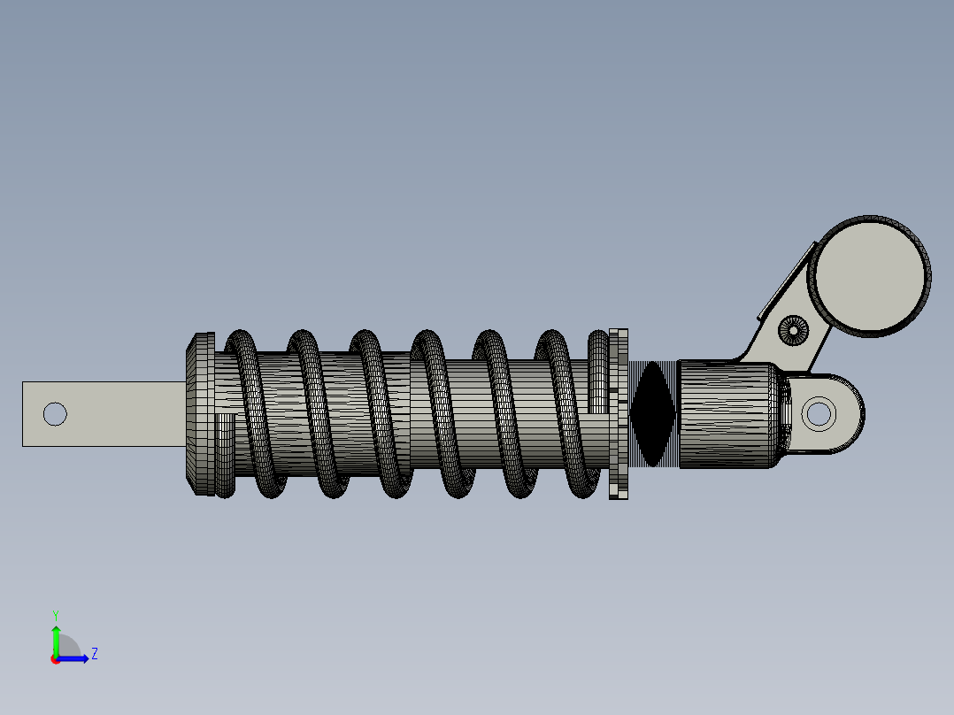川崎+ZX10R+后吸收器左视图